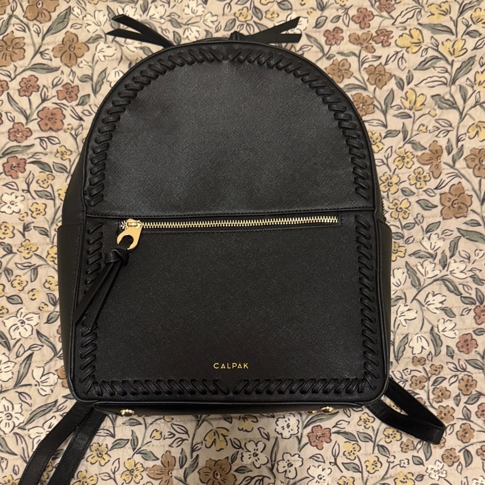 Calpak Black Backpack with Gold Accents